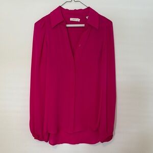 A.L.C. Fuchsia Blouse with Ruffled Shoulder Sz. 2